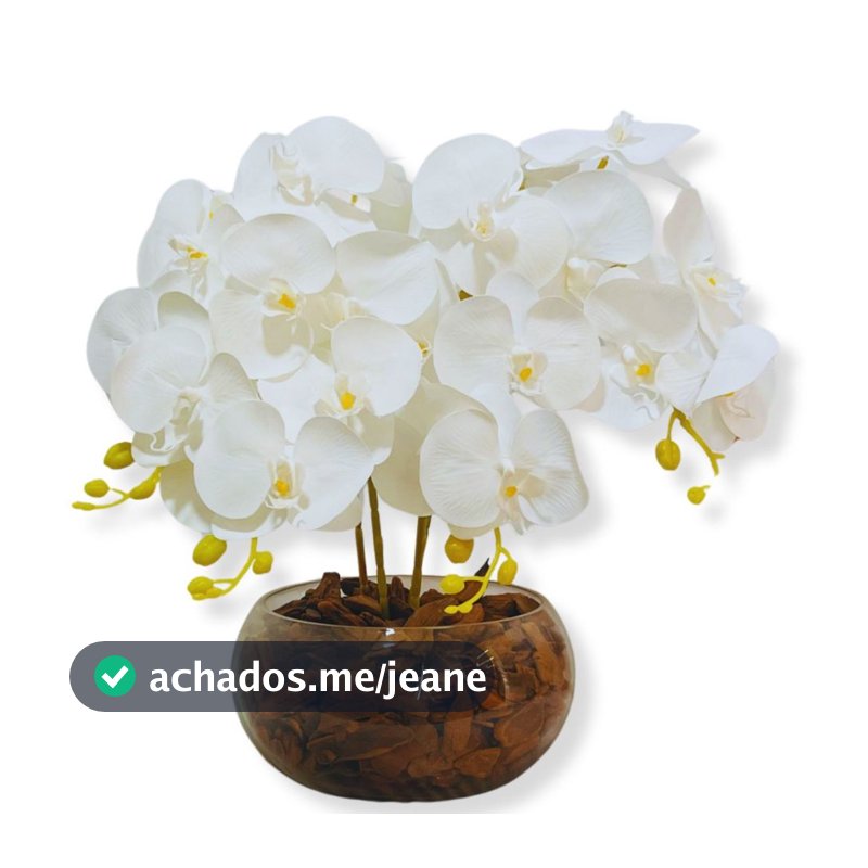 Arranjo Orquídea Flor Artificial Realista Decoração Centro de Mesa Luxo