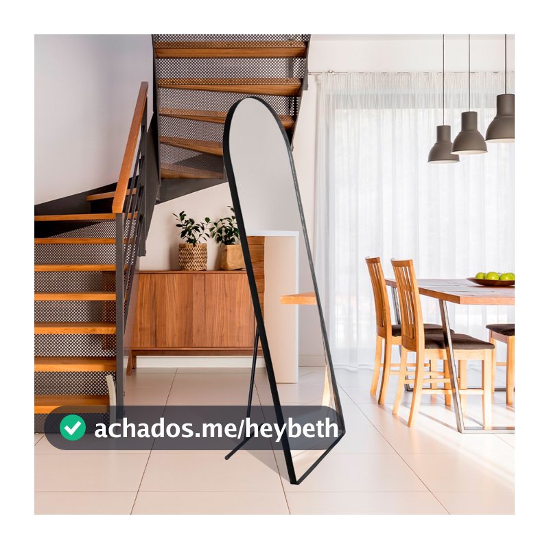 Espelho Corpo Inteiro Vitral 150x50cm C/ Suporte De Chão