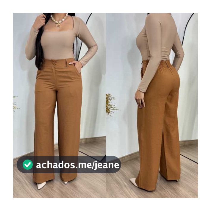 Calça Pantalona Feminina Marrant Sensorial com Bolsos e Elástico na Cintura Elegância e Conforto
