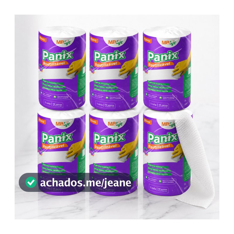 Kit 6 Rolos Pano Multiuso Panix 58 Toalhas Cada Reutilizável 348 Toalhas Total Manicure Estética
