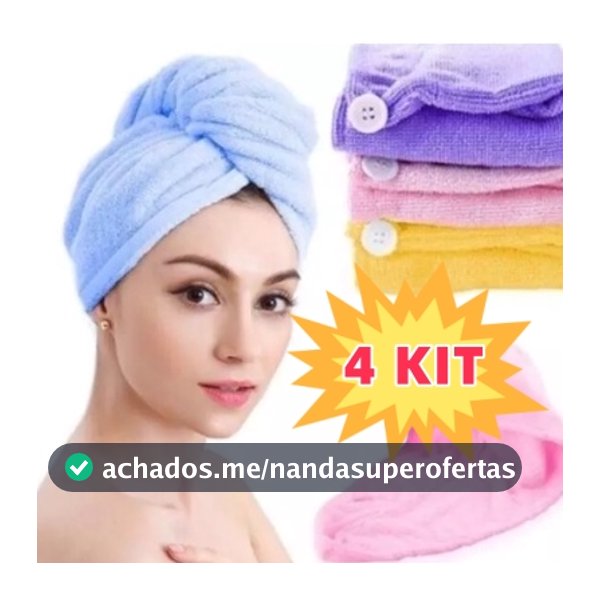 4 PcsToalha De Cabelo Banho, Toalha Grossa Mágica Para Secar Cabelo De Microfibra Grossa Touca Pós