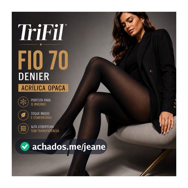 Meia Calça Trifil Fio 70 Acrílica Opaca Preta Inverno