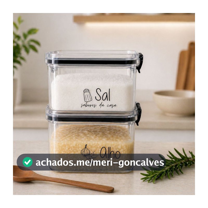 Potes Herméticos Geladeira | Porta-Alho, Porta-Cebola | 450ml/950ml - Porta Mantimentos