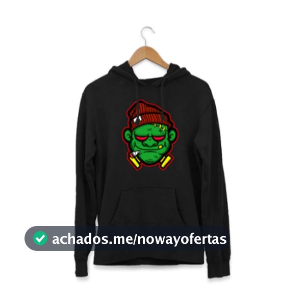 Moletom Masculino Com Capuz, Estampa Ogro De Fone Tecido Premium 100% Algodão