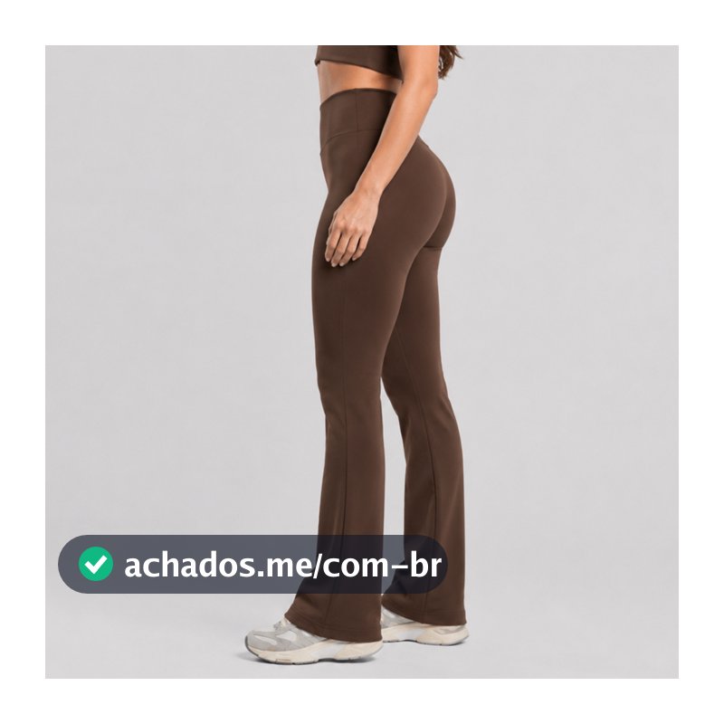 Calça Bailarina Legging Flare Reta Feminina Cintura Alta Sem Transparência Academia Fitness
