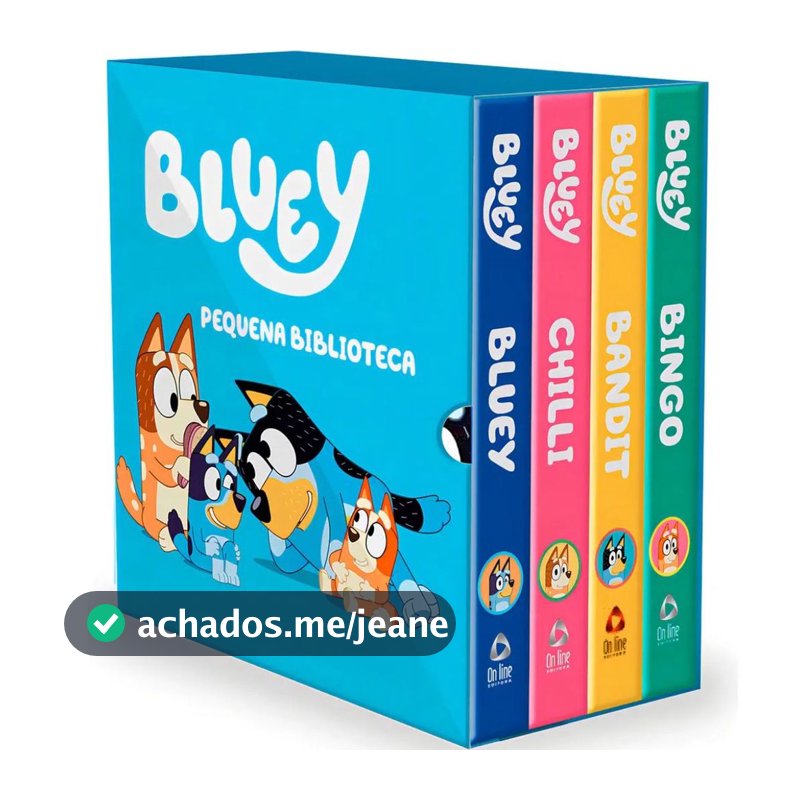 Box com 4 livros Bluey  | Pequena Biblioteca da Bluey