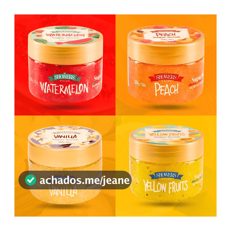 Esfoliante Corporal Sugar Scrub Wever Melancia Pêssego Baunilha Hidratante Corpo Rosto