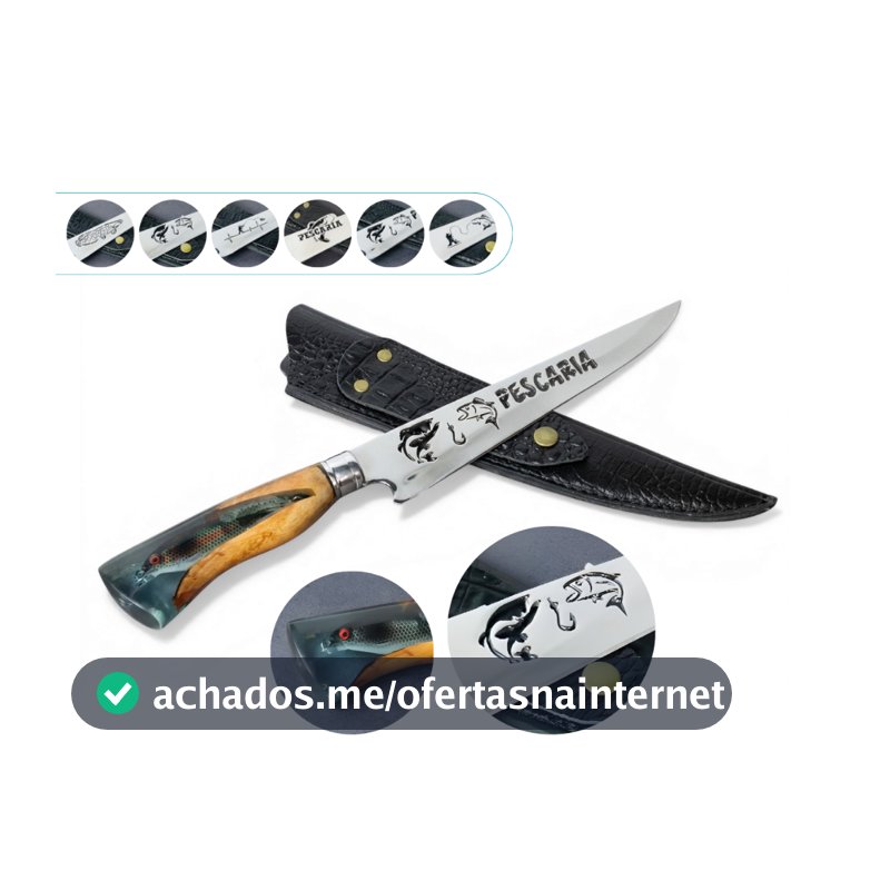 Faca Artesanal Churrasco Aço Inox Pescaria Corte Afiado Para Peixeira Carne Peixe Camping Caça