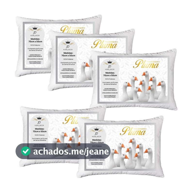 Travesseiros Penas e Plumas De Ganso 70x50 Antialérgico Antiácaro Extra Macio