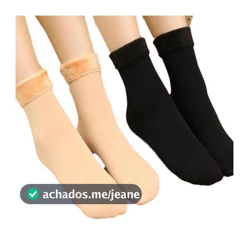 Kit 1 - 4  Pares Nova Meia Aveludada Térmica Flanelada Inverno  tamanho único e unissex