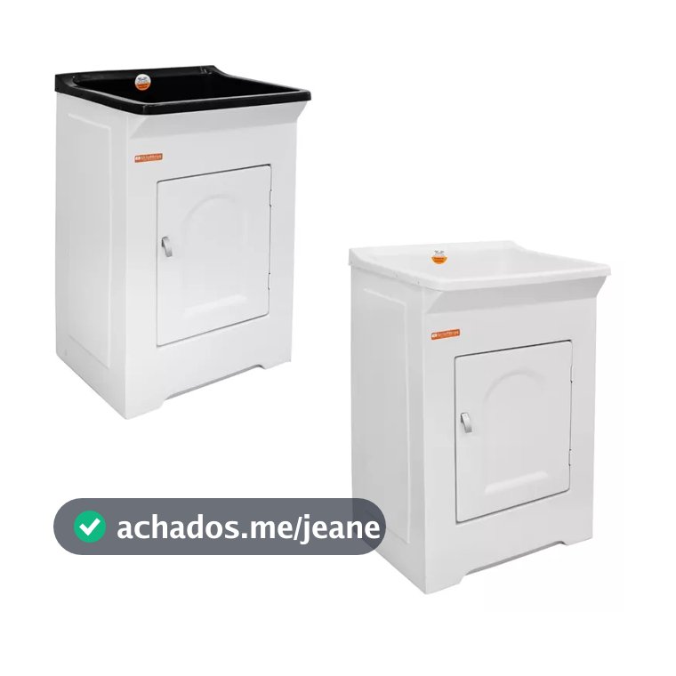 Tanque Lavanderia Eco Stiltofibras 34 Litros Frontal Preto/Branco/Cinza