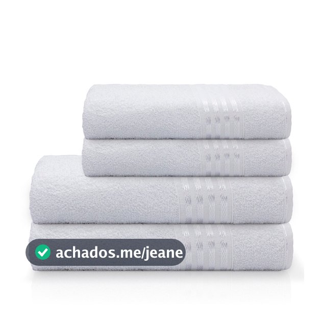 Kit 4 Peças Toalha de Banho 2 Banho 2 Rosto Camesa Decor Algodão Macia Alta Absorção