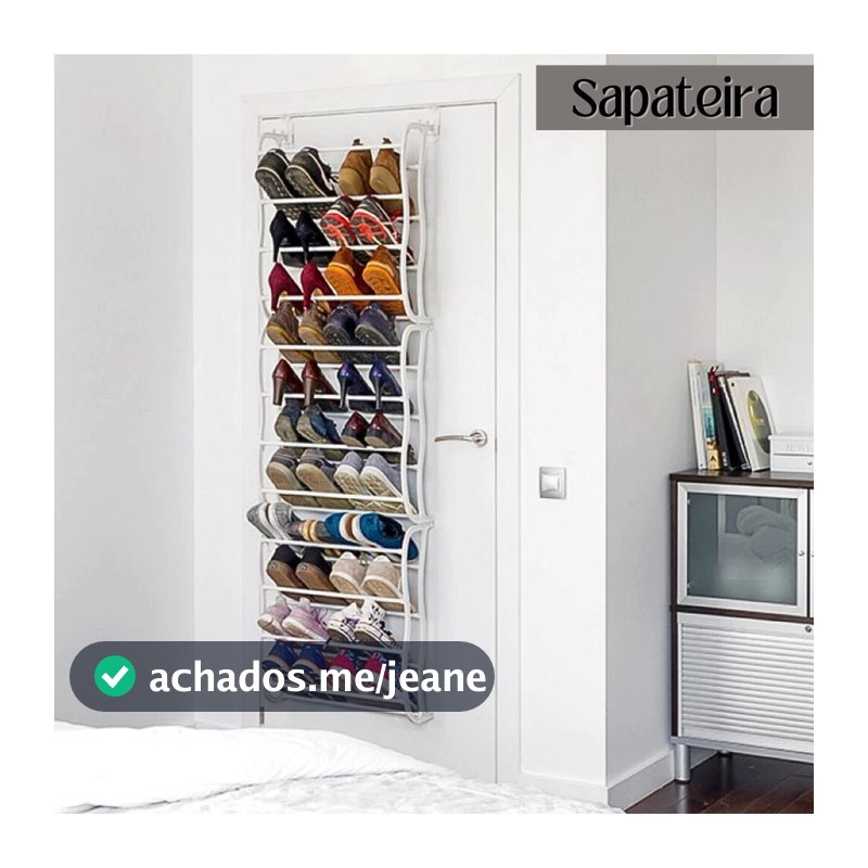 Sapateira Vertical de Parede e Porta - 36 Pares - Branca ou Preta