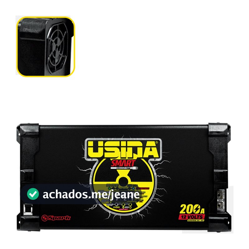Fonte e Carregador Automotivo Usina 200, 150, 120, 100 e 70  Bivolt Baterry Meter e Connect Smart Voltmeter 127-220V