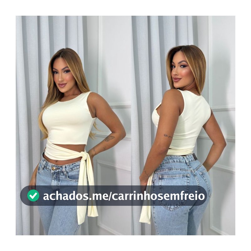 Blusa Cropped Suplex Feminino Forro Duplo Laço Lateral Lançamento