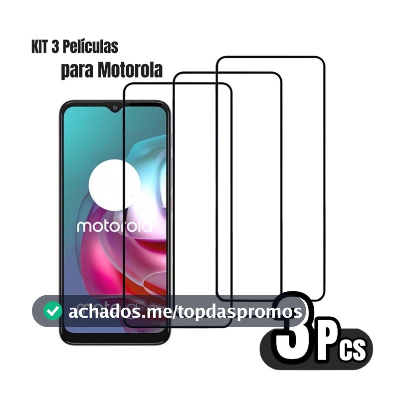 Kit 3 Película De Vidro Temperado 3D/9D Para Motorola Moto G10 G20 G30 G52 G82 G54 G64 G15 G35 G55 G75 E14 G56 G86 G05
