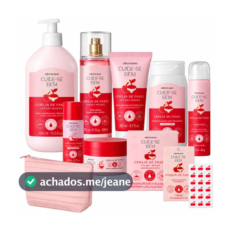 Kit Presente Cuide-Se Bem Cereja de Fases🍒+ Nécessaire Premium Nativa Spa