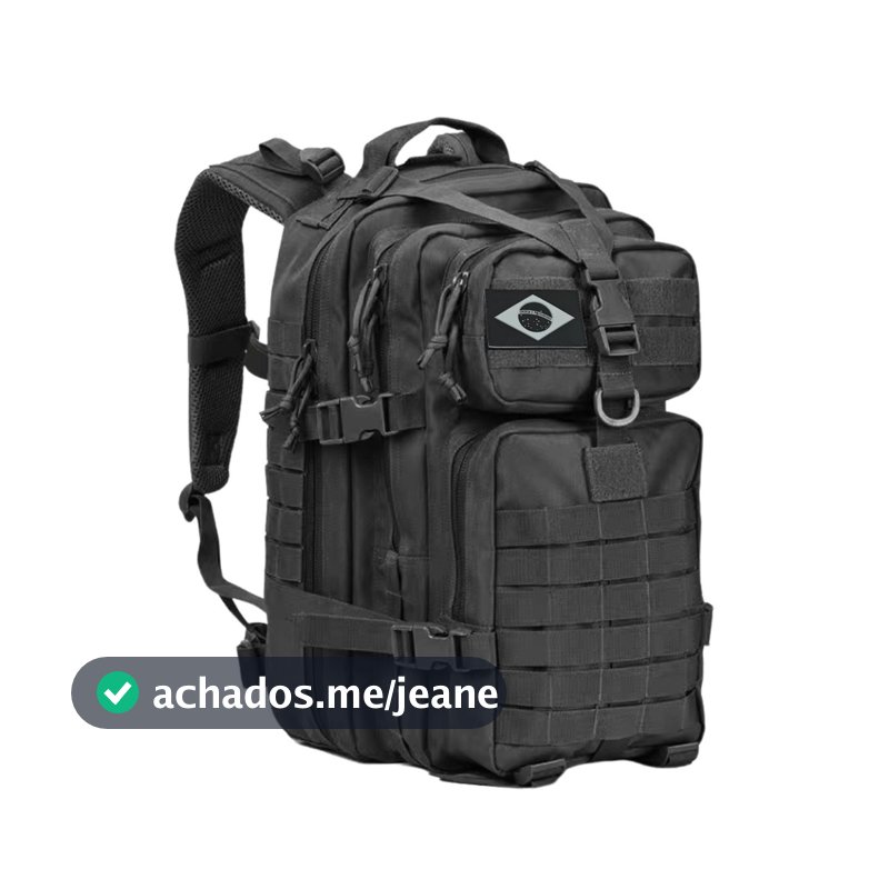 Mochila Militar Tática Impermeável 50 Litros Grande Reforçada com Brinde Bandeira