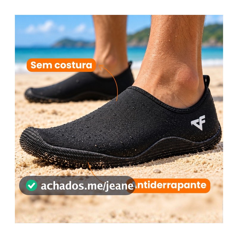 Sapatilha Náutica Aquática Neoprene Flexível Praia Trilha Confortável Leve Calce Fácil Seca Rápido