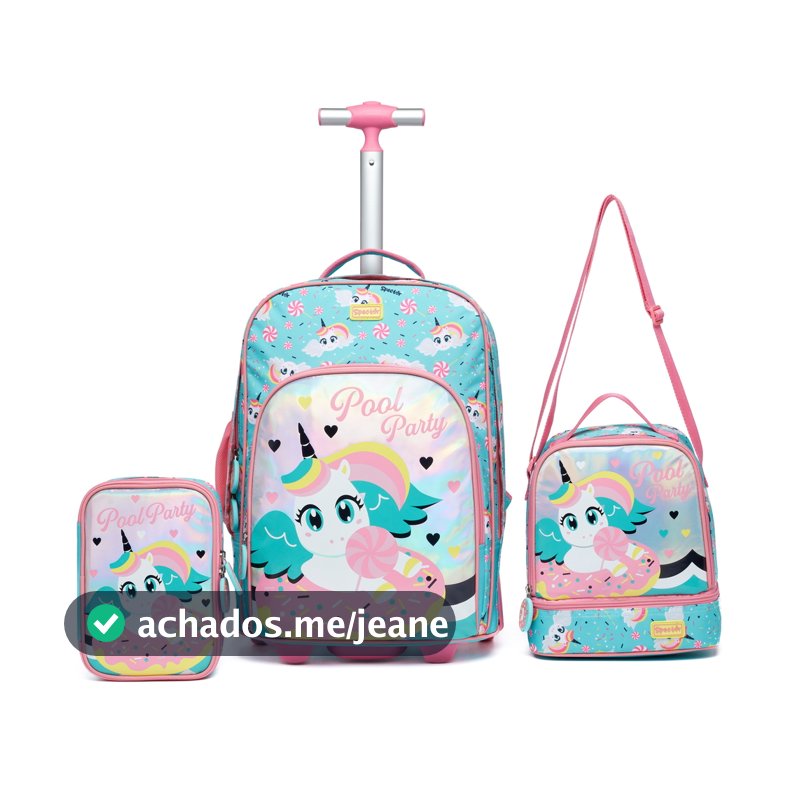 Kit Infantil Escolar Spector Espaçoso Passeio Resistente Unicórnio