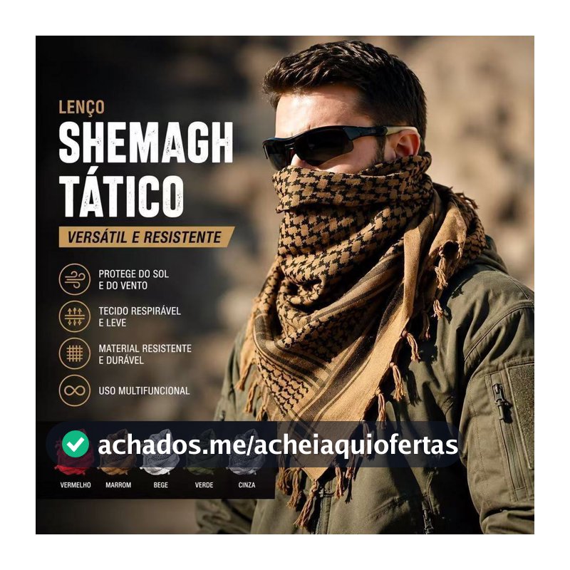 Shemagh Lenço Militar Keffieh Airsoft Paintball Varias Cores
