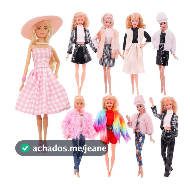 Roupas para Boneca de 30cm, Kit de Vestuário, Jaqueta de Pelúcia, Acessórios de Vestido Fashion, Brinquedo Infantil