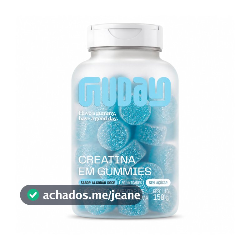Guday Creatina Gummies Sabor Algodão-Doce 30 Gomas Suplemento Alimentar Mastigável 3 g por Porção Diária