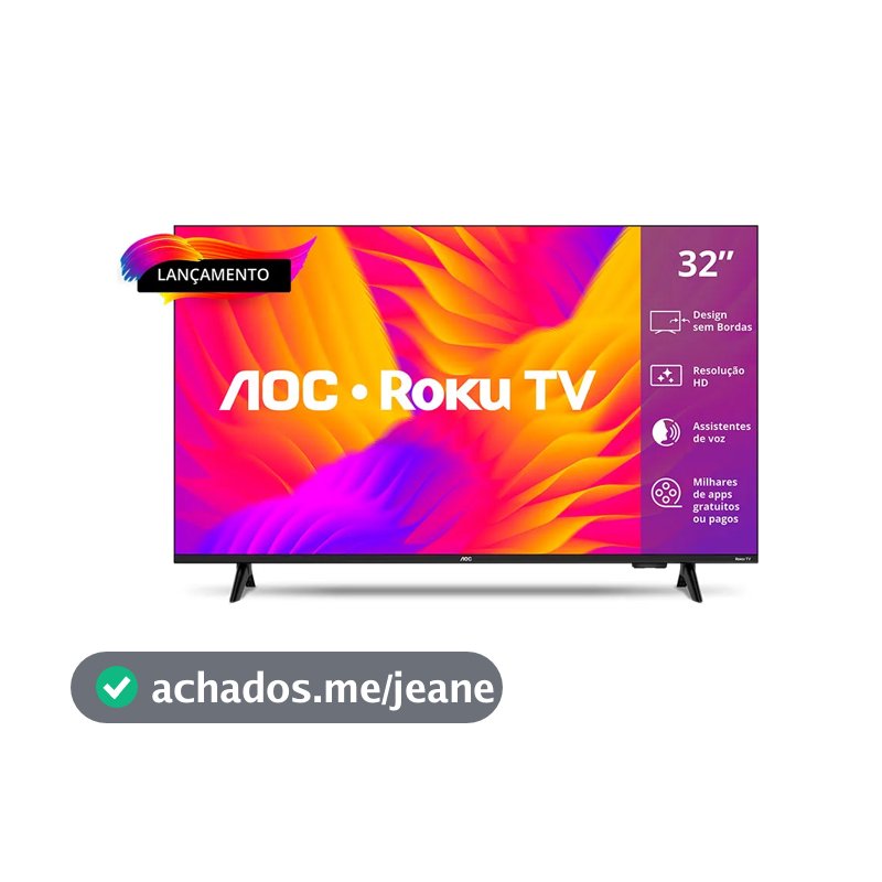 Smart TV AOC LED 32" HD WI-FI Roku TV HDMI USB