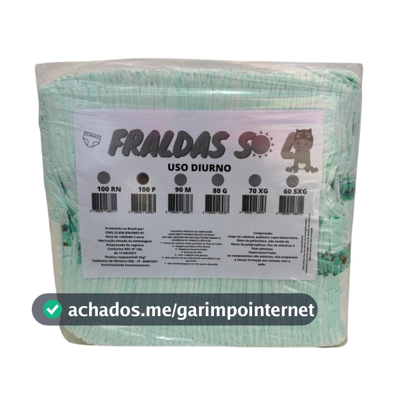 Fralda Descartável Infantil Pacotão Segunda Linha P, M, G, XG, XXG Barato