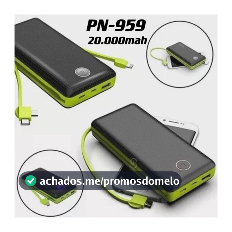 Carregador Portátil Bateria Power Bank 20000mah PN-959