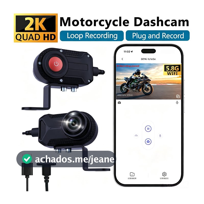 Motocicleta Dash Cam 2k À Prova D'água 2k Filmadora WIFI Para Andar