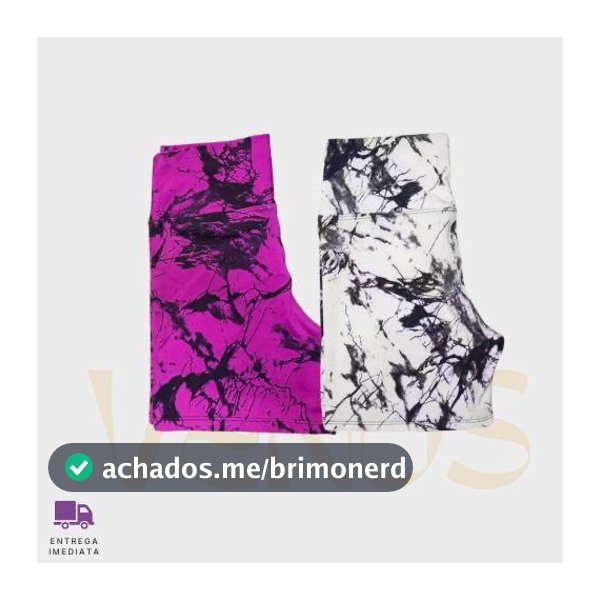 Kit 2 Shorts Fitness Academia Zero Transparencia Marmorizado Cintura Alta Meia Coxa Feminino Tie Dye