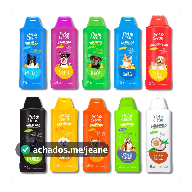Shampoo e Condicionador Pet Shop para Cachorro e Gato Pet Clean - 700 ml