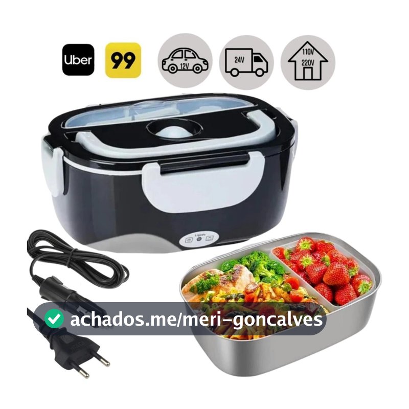 Marmita Elétrica Veicular Bivolt P/ Carro Casa Taxi Uber Caminhão 12V 24V 110V 220V C