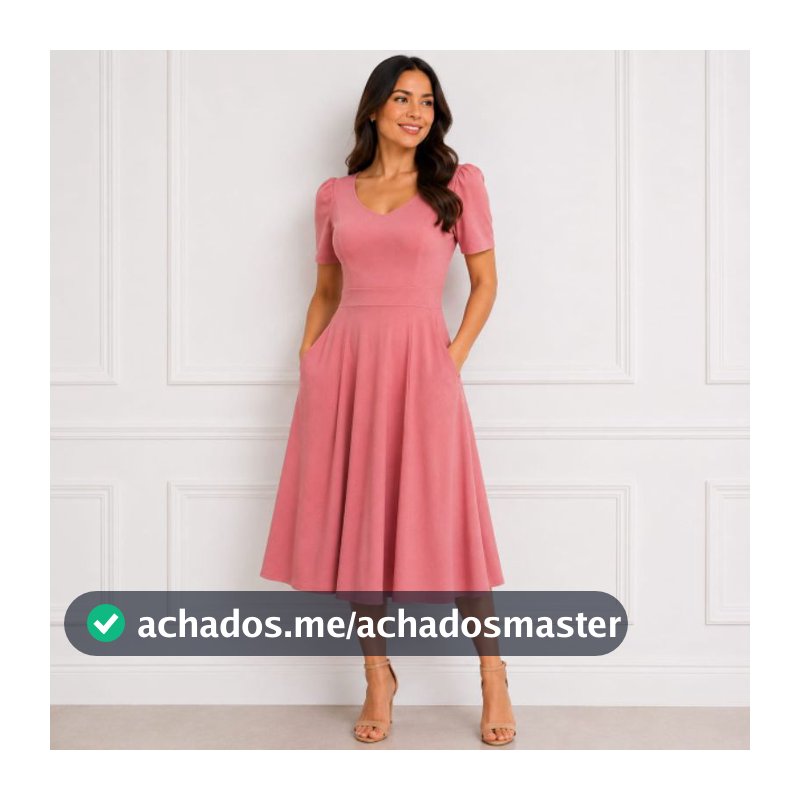 Vestido Midi Evasê Feminino em Viscolycra Premium