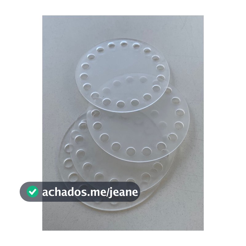 Base para Crochê em Acrílico Transparente para Cestos Fio de Malha Kit Maternidade Redonda - OFERTA