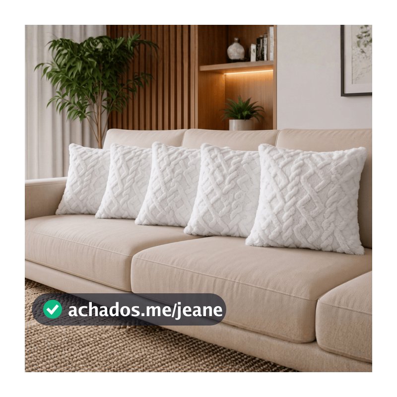 Kit 5 Capa de Almofada Flannel Fleece Canelado 45 x 45 Alta Qualidade