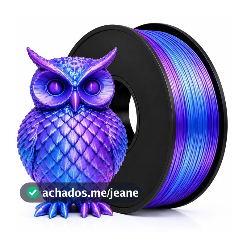 Filamento 3D PLA Silk Azul e Roxo Masterprint Dual Color Premium 1kg 1,75mm