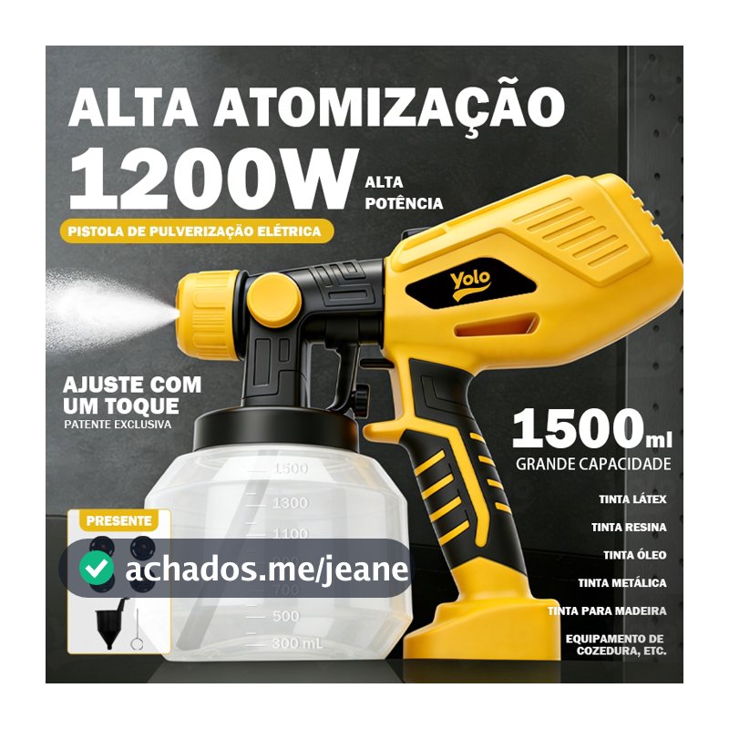 Pistola Elétrica Pulverizadora Tinta Látex Doméstica Alta Atomização Portátil