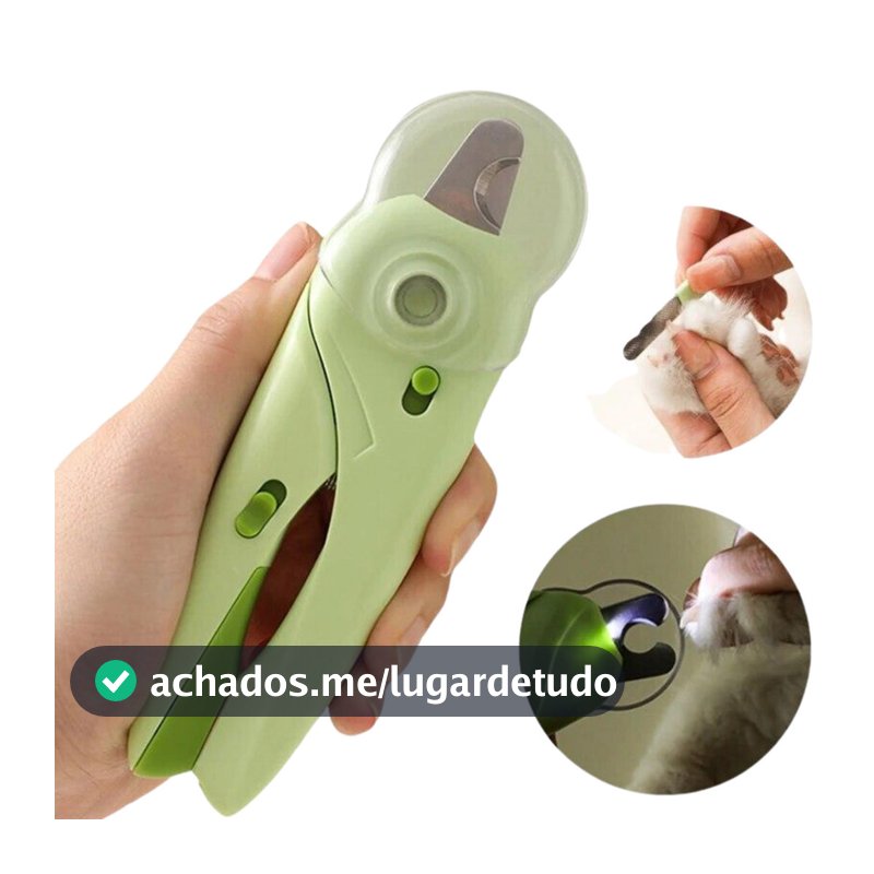 Cortador De Unhas Para Cães e Gatos Kit Alicate e Lixa Com Luz de Led Tesoura Completa