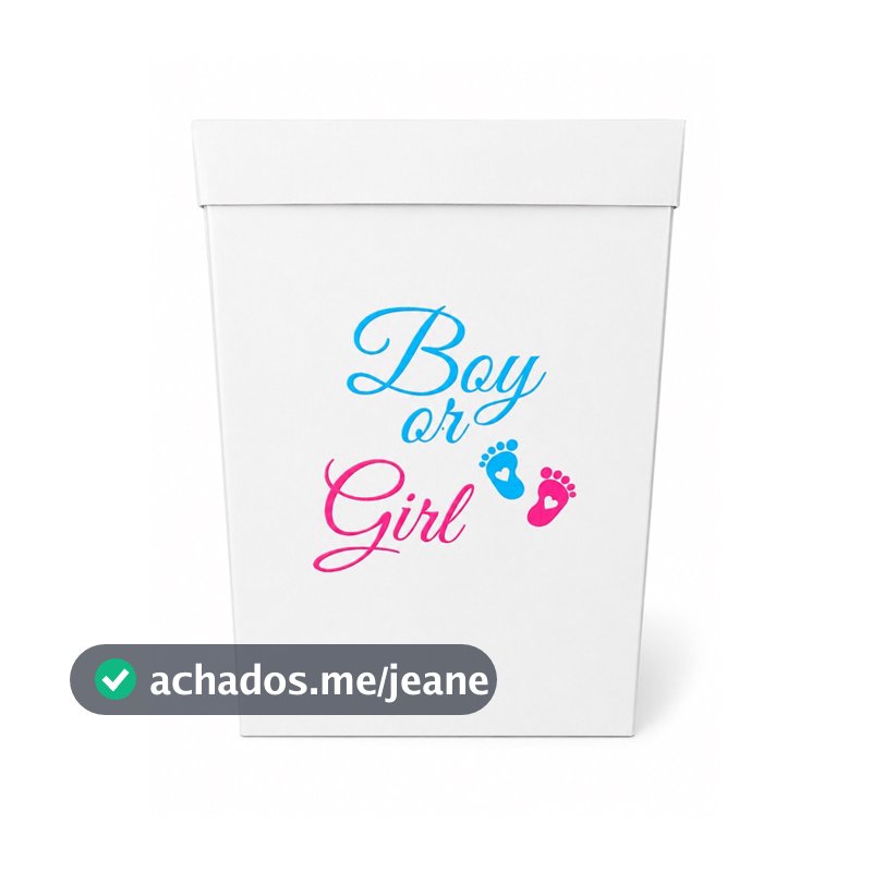Caixa Chá Revelação Grande 50x50x77cm Boy or Girl Surpresa Bebê Decorativa