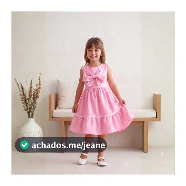 Vestido Infantil com Laço Grande com Sianinha e Modelagem Confortável