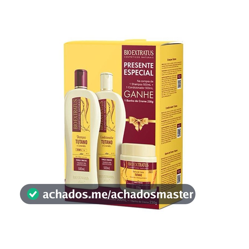 Bio Extratus Kit Tutano – Recuperação e Brilho Intenso(Shampoo + Condicionador + Banho de Creme 230gr)