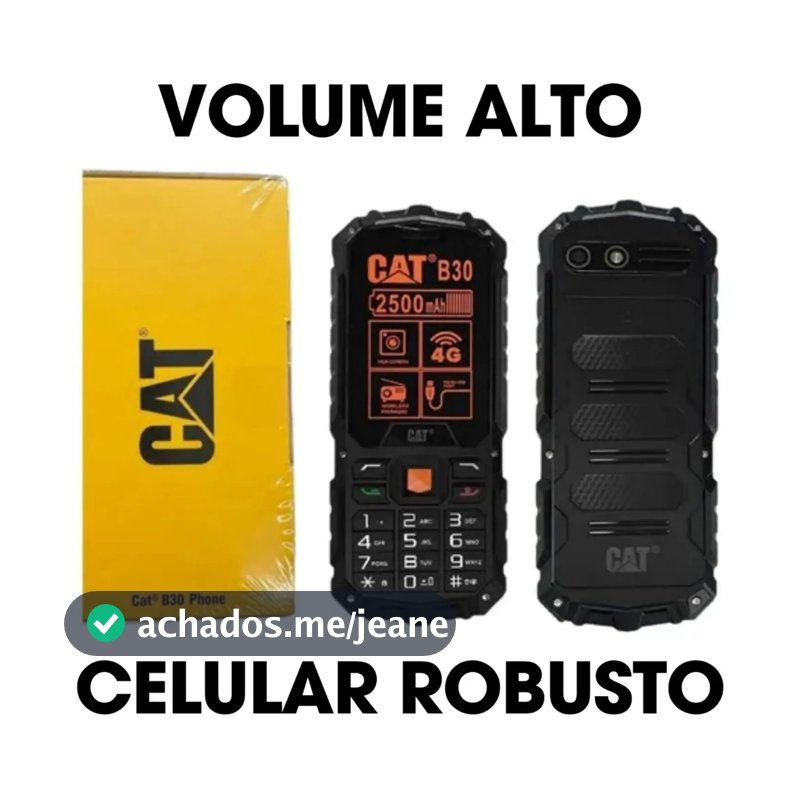 Celular Cat B30 4g Celular para Idoso Tecla Grande Volume Alto A Prova Dagua e Poeira Celular Caterpillar