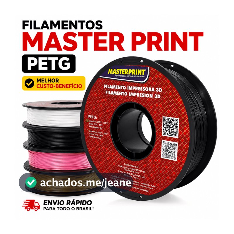 PETG PLA MASTERPRINT Filamentos impressão 3D varias cores