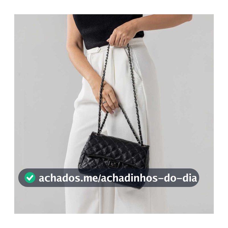 Bolsa Feminina Couro Legítimo Vittal Barbara Design Matelassê Preto