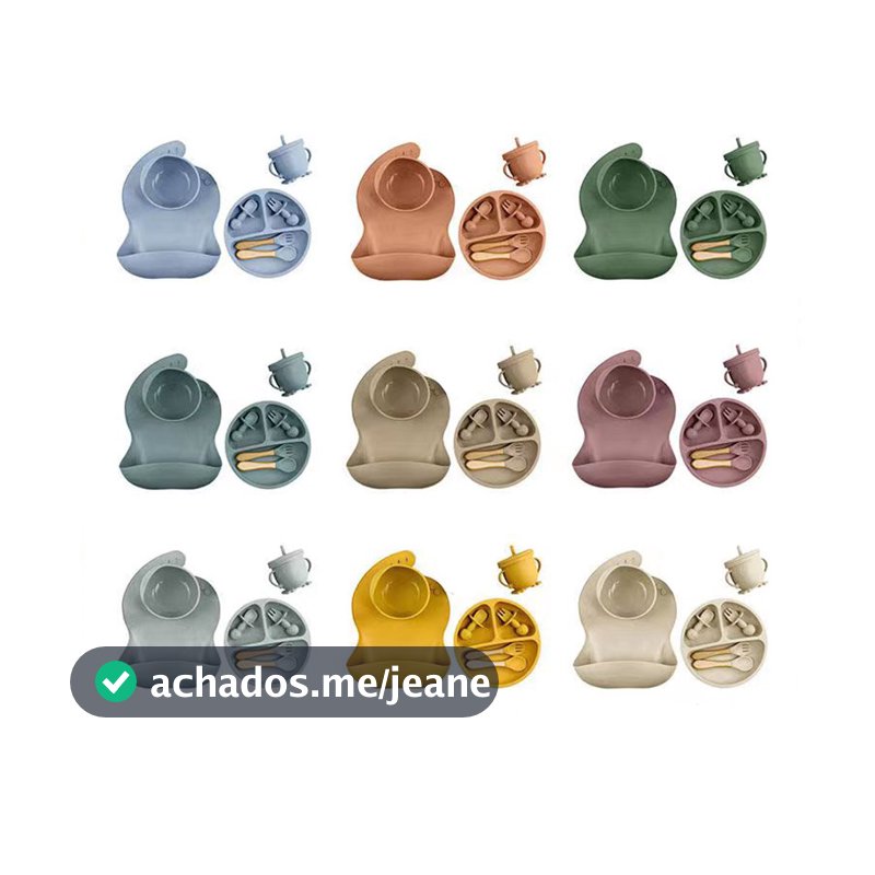 8pcs Conjunto De Talheres Infantis Para Bebês Complementares De Treinamento De Alimentos Tigela De Sucção 12pcs