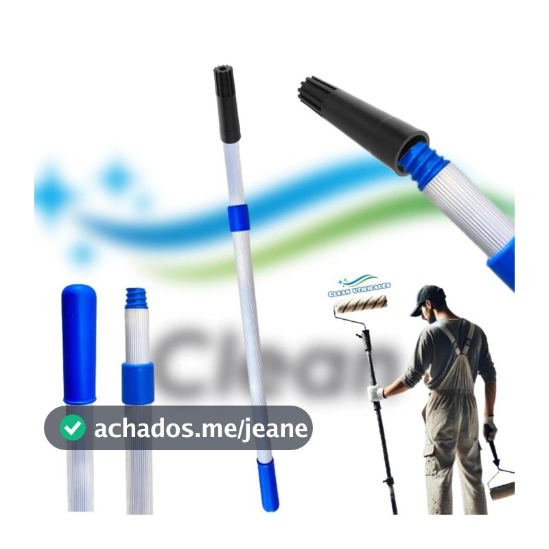 CABOS TELESCÓPICOS  ALUMÍNIO NEW CLEAN  PARA ROLOS DE PINTURA - LINHA PROFISSIONAL RENOVA CLEAN