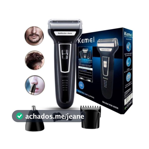 Maquina De Barbear tirar pelo nariz Cortar Cabelo fazer pezinho barbeador elétrico kemei 3x1 Recarregável