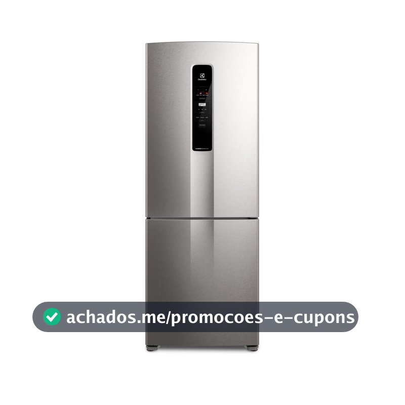 Geladeira Electrolux Frost Free Inverter 490L Experience Inverse cor Inox Look (IB51S)